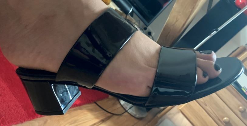 Black Patent Mules and Sexy Feet #8