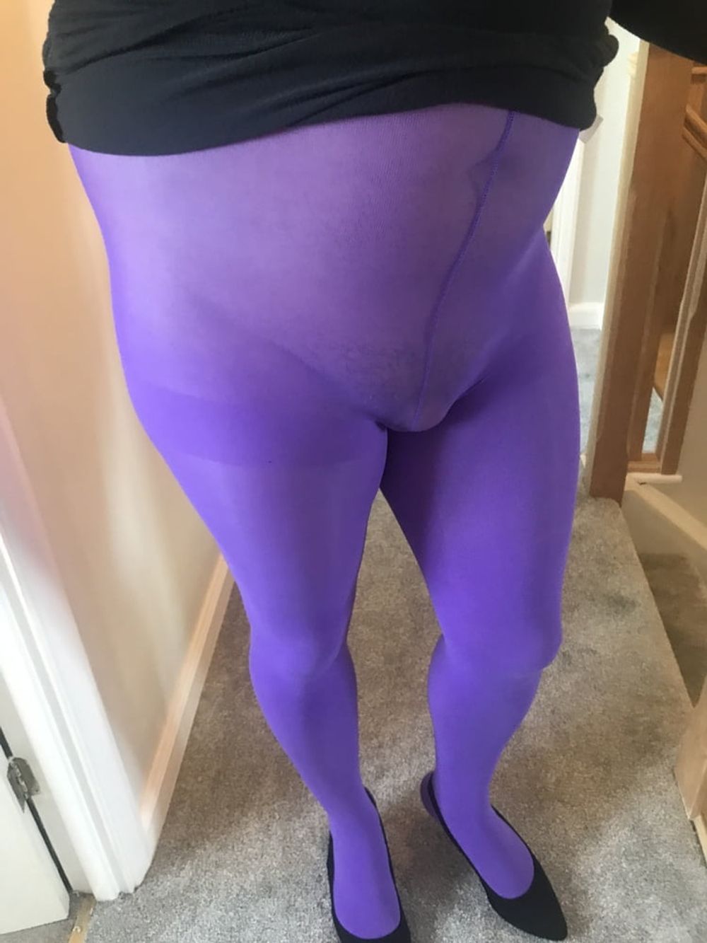 Wearing Purple tights pantyhose #9