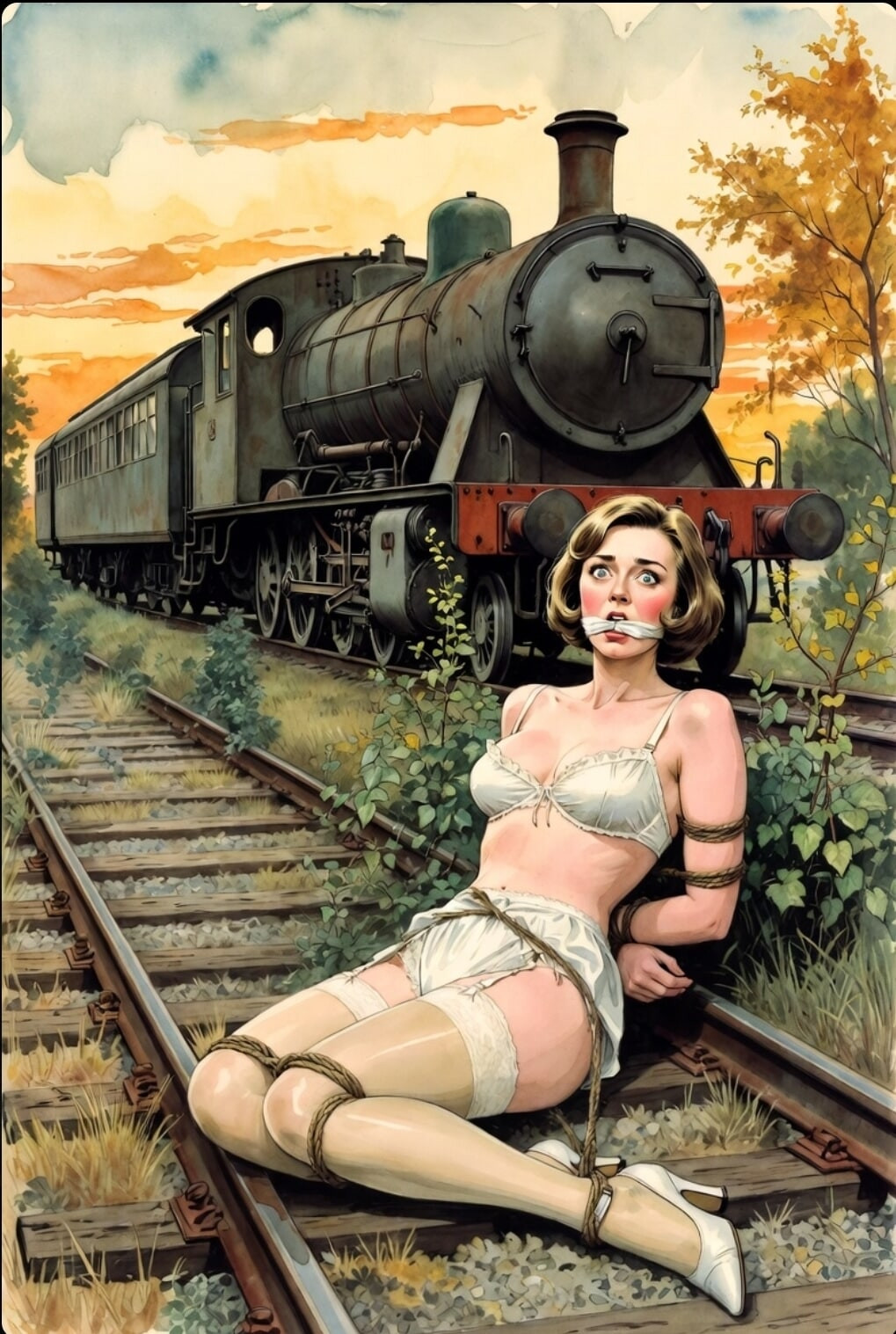 Pixwhores Experimental Enhanced: Stockings in the Railyard 1 #6
