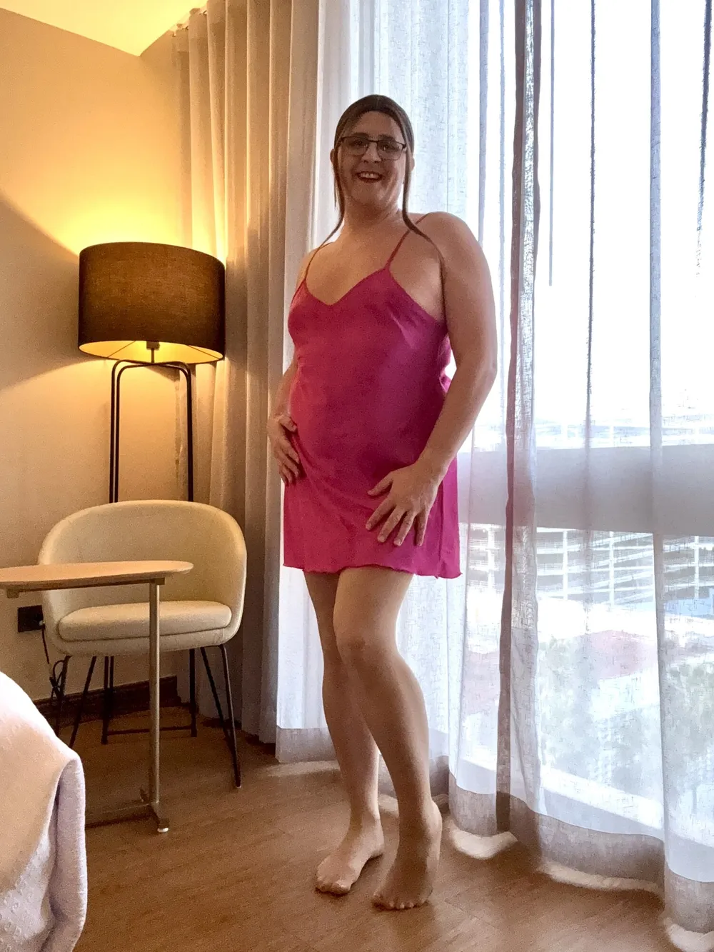 Pink Satin Nightie  #2