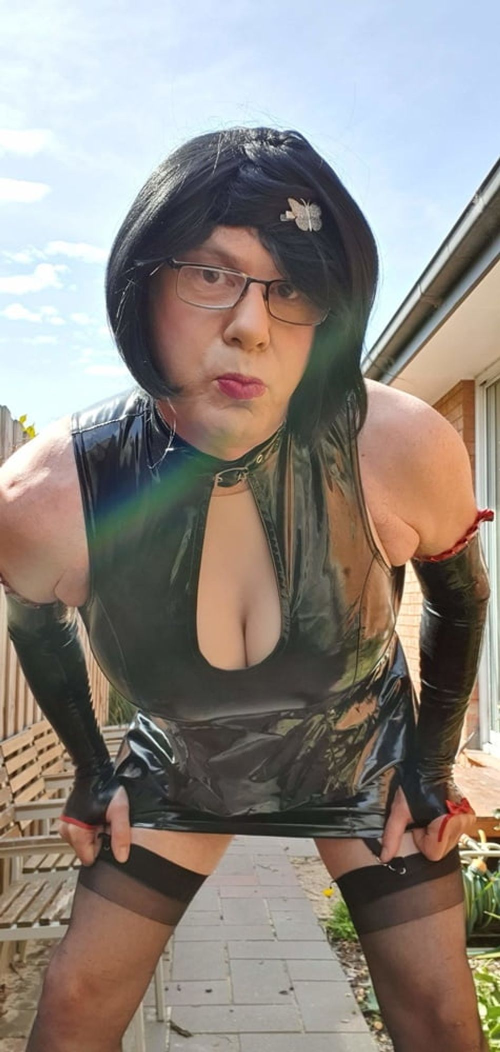 Slutty Rachel Latex in PVC Black Dress #13