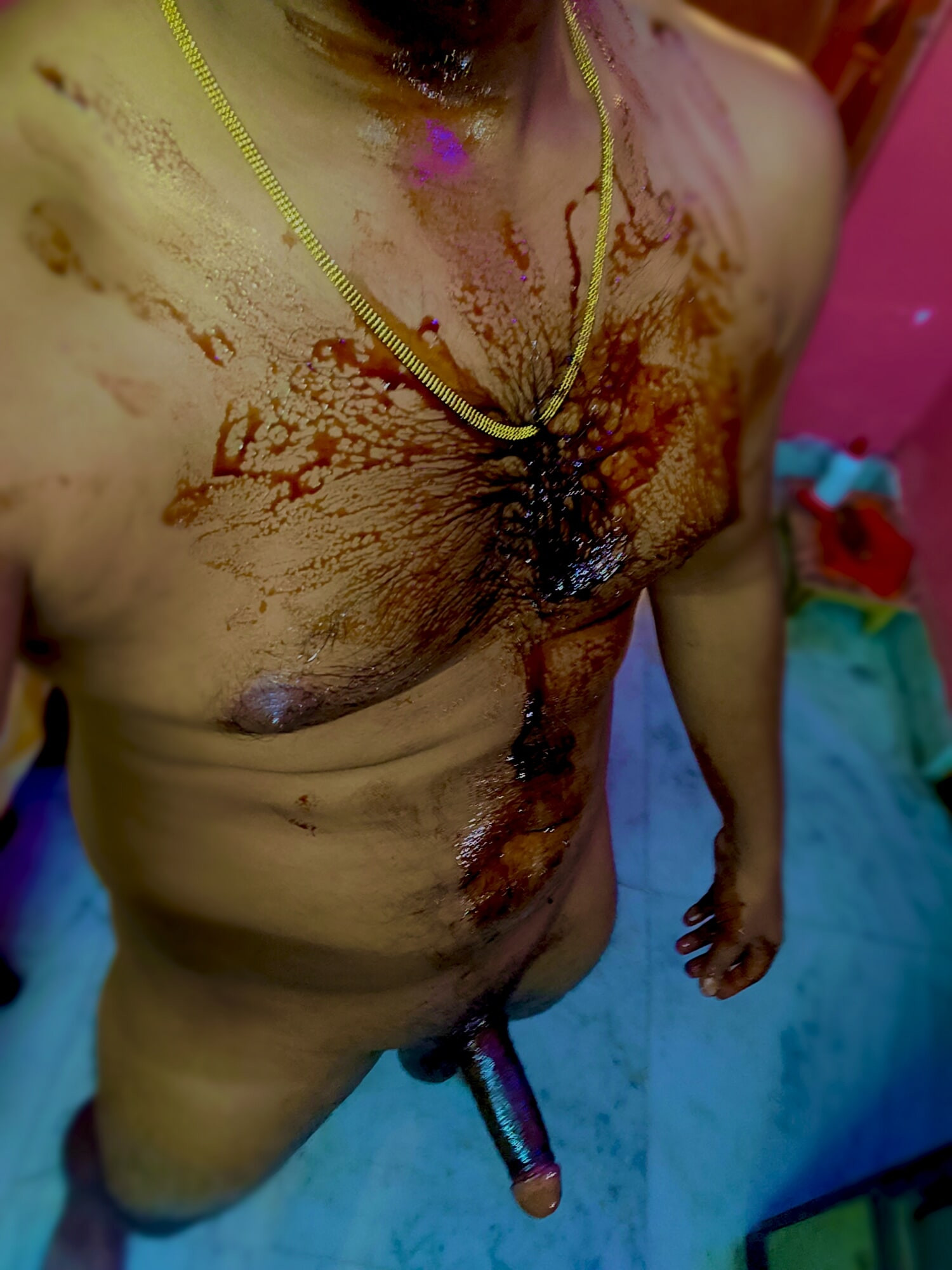 Desi kolkata hot boyfriend  playing with chocolate syrup  #2