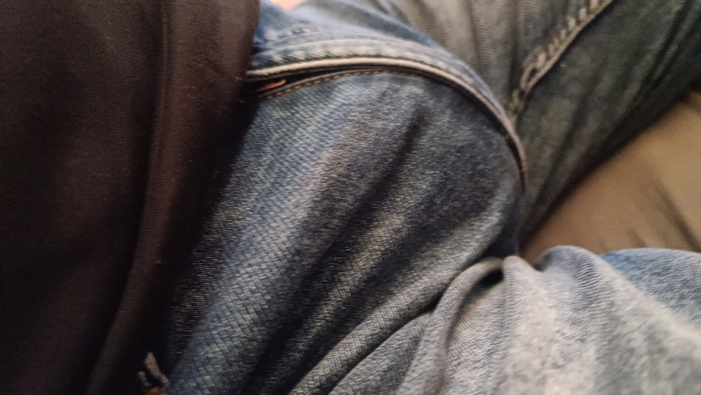 Showing off my horny bulging jeans #14