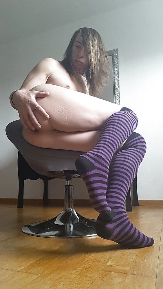 Tygra in socks striped purples-4 #21