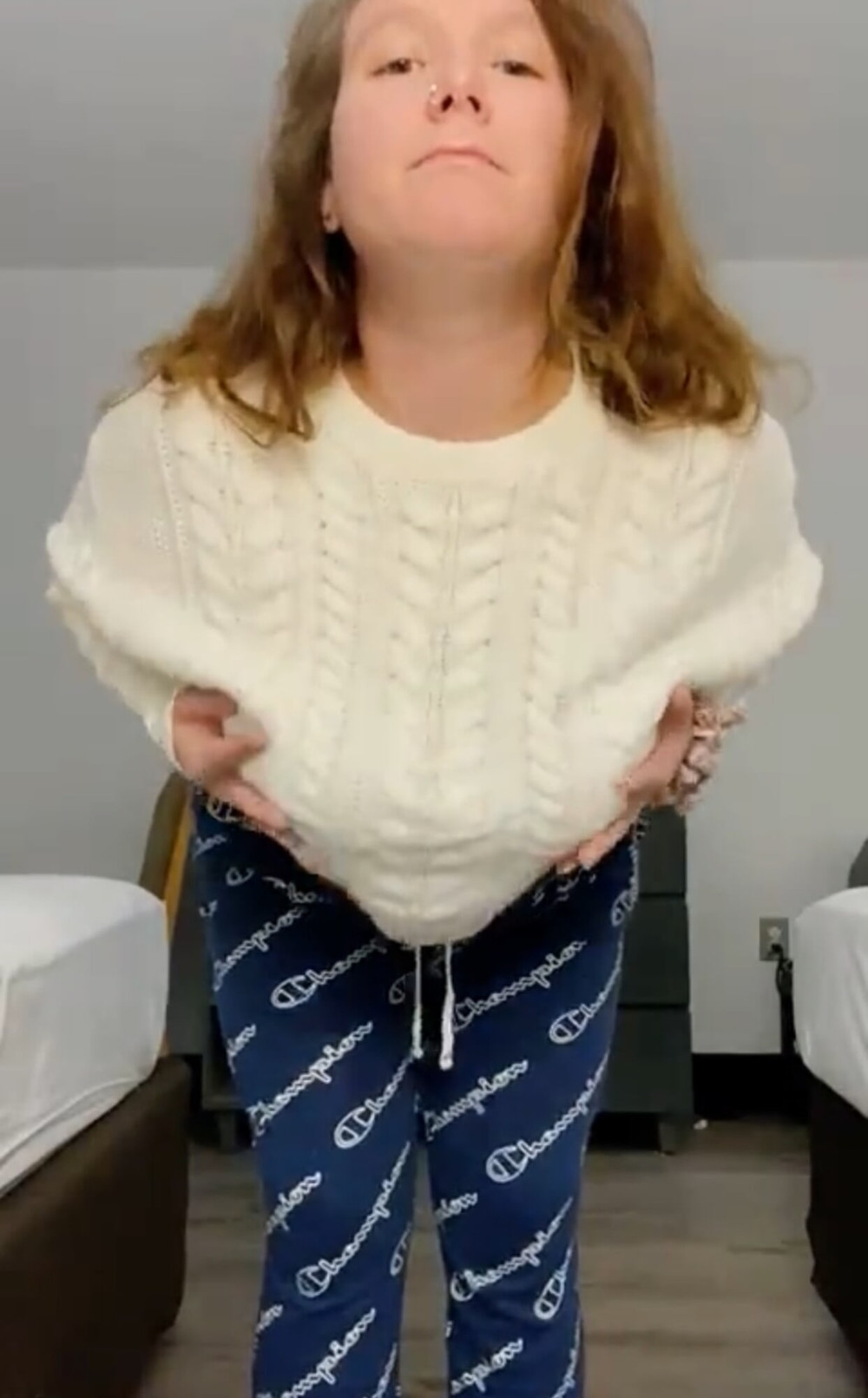My 61F maid had me pose nude in white turtleneck sweaters #15