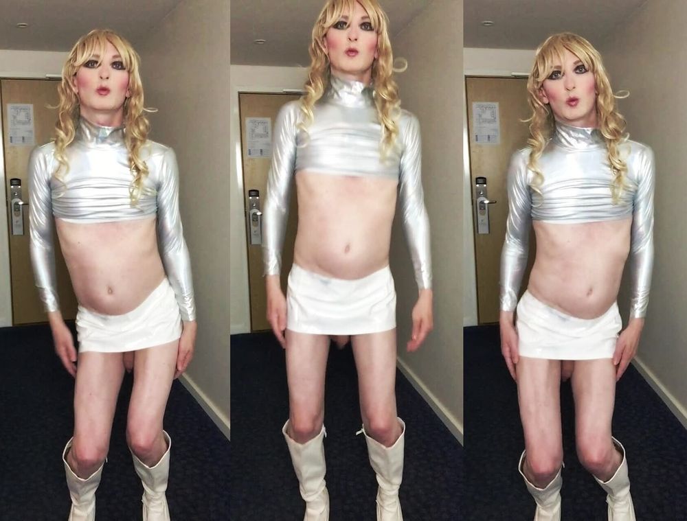 Sissy Sandra Poses In Silver #9