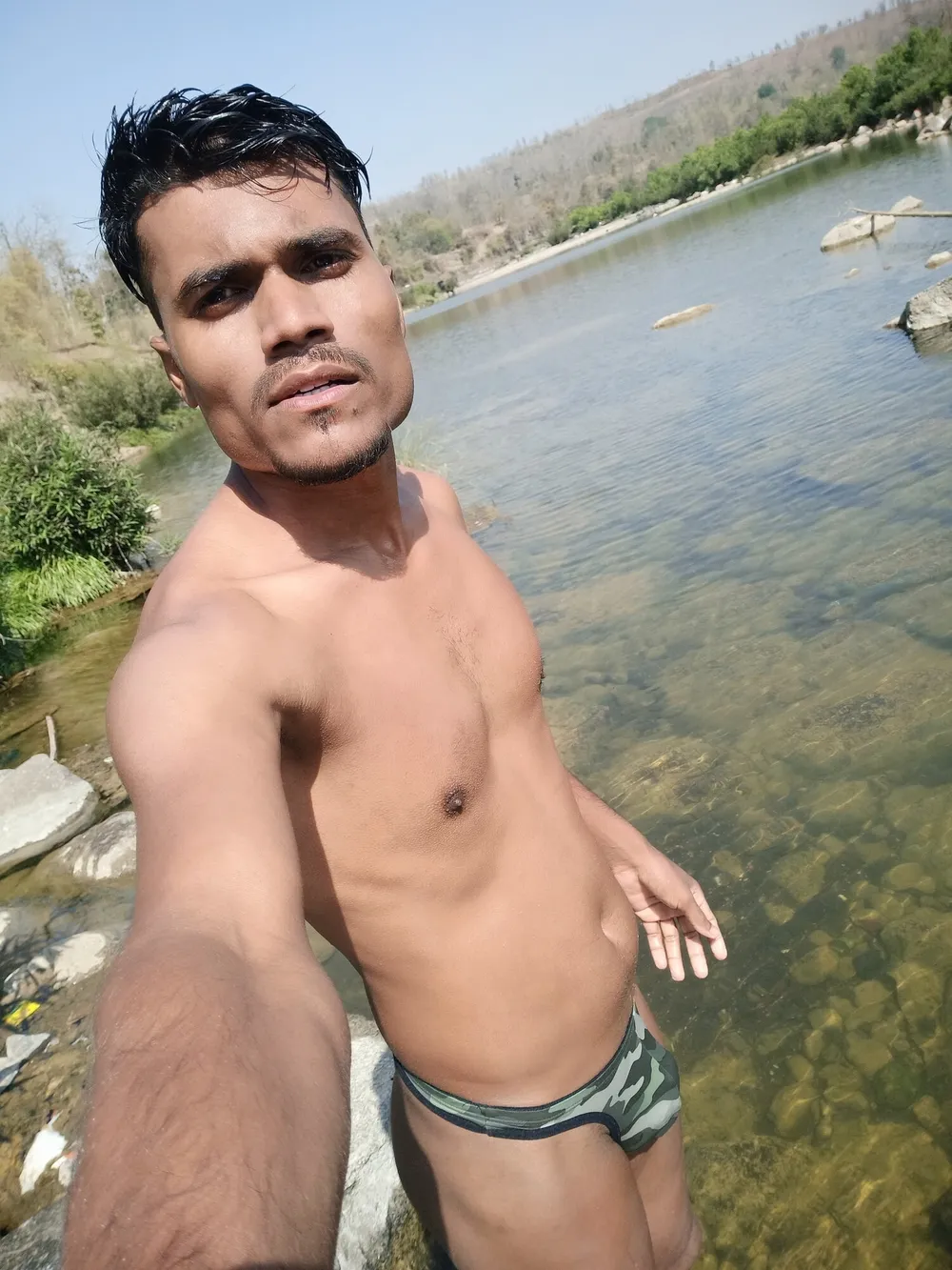 Sanju gamit on river advanture hot and sexy looking in man  #24