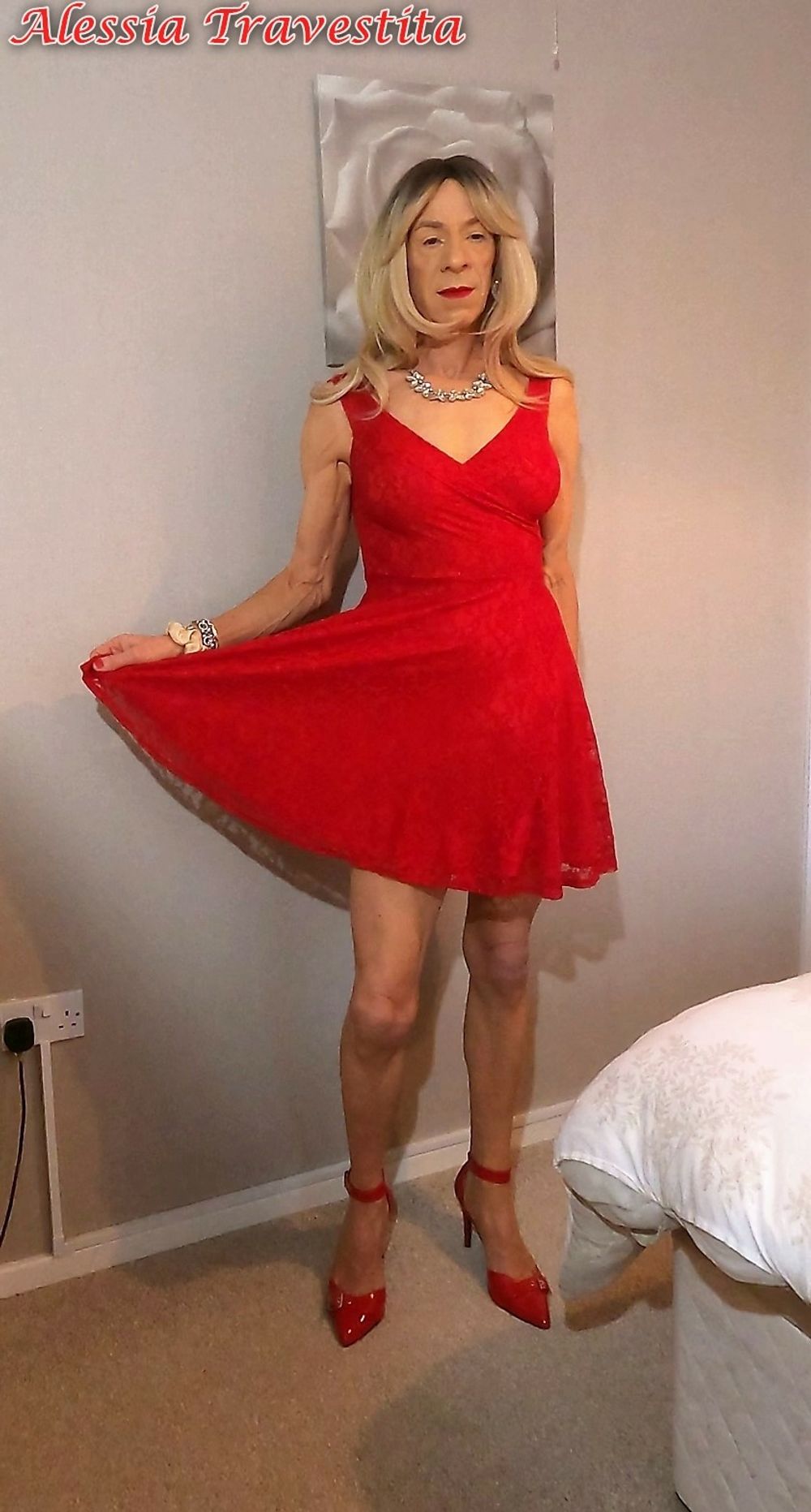 65 Alessia Travestita in Flirty Red Dress #27