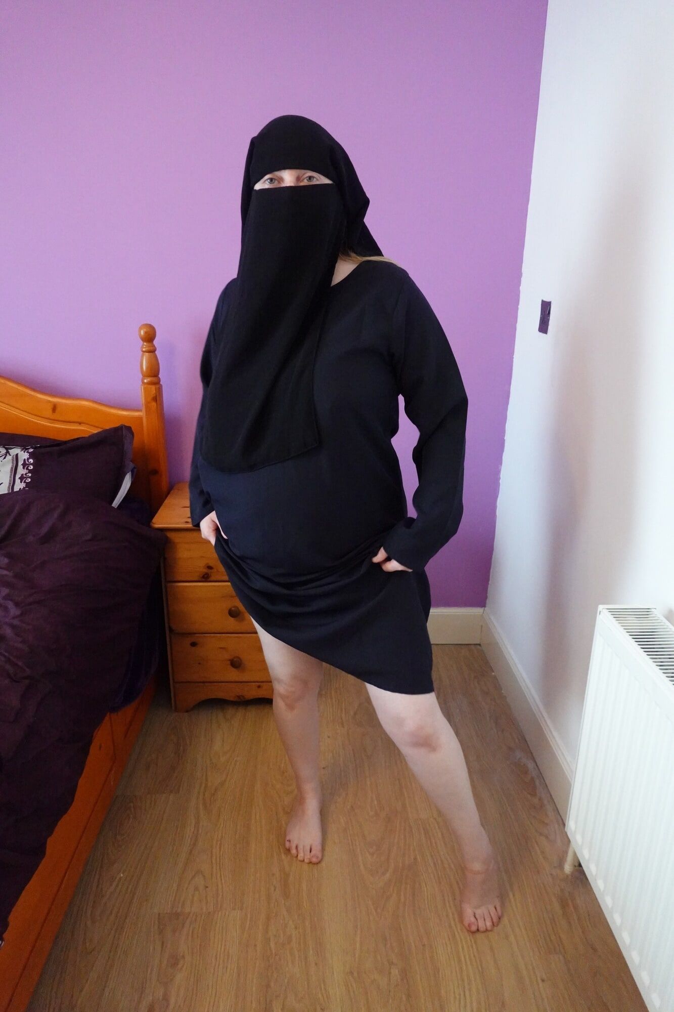 wife wearing Burqa with Niqab naked underneath #6