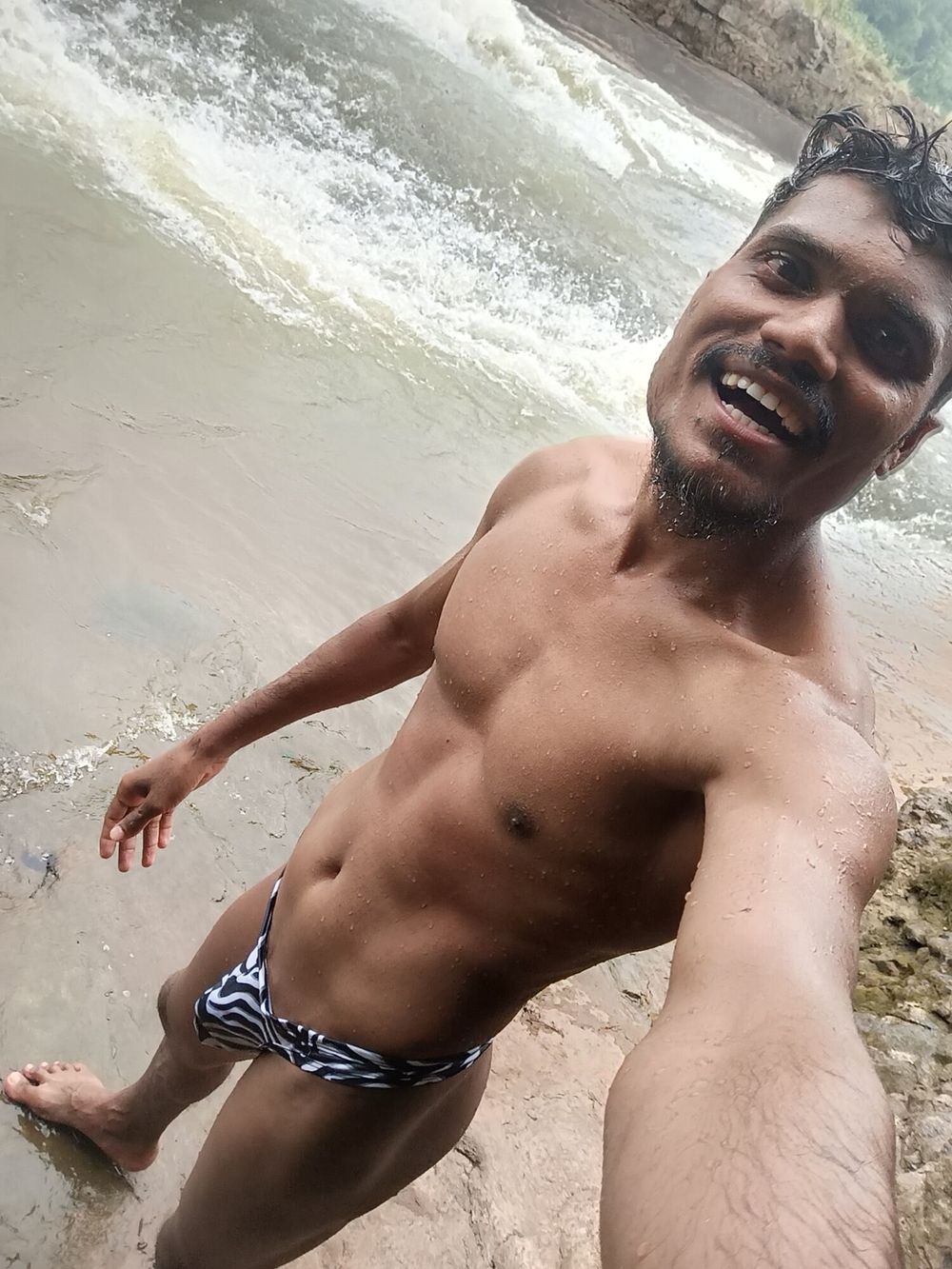 river fun day in my new Zebra man brief  #19