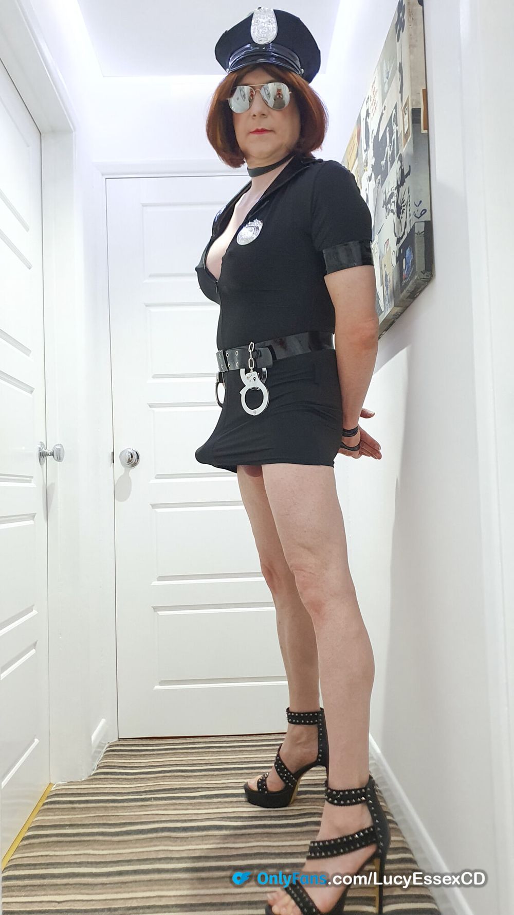 Big cock TGirl police officer Lucy Essex CD #15