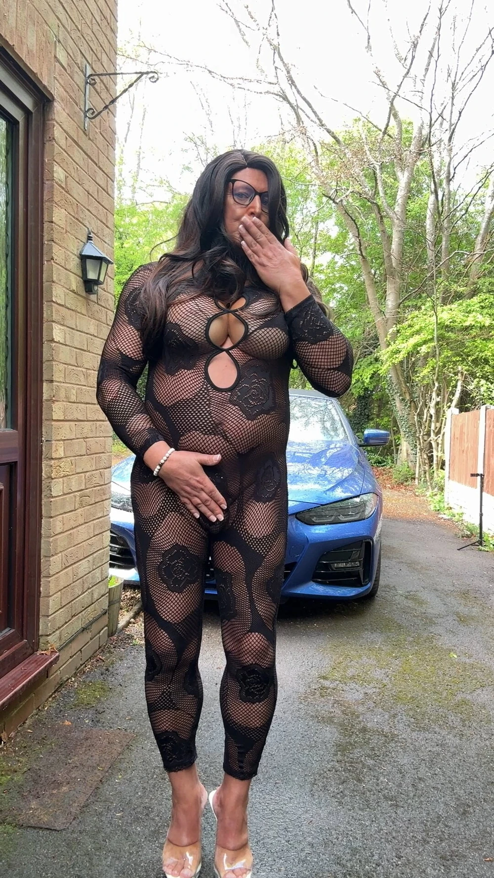 Sexy Crossdresser kellycd2022 in fishnet body stocking  #4