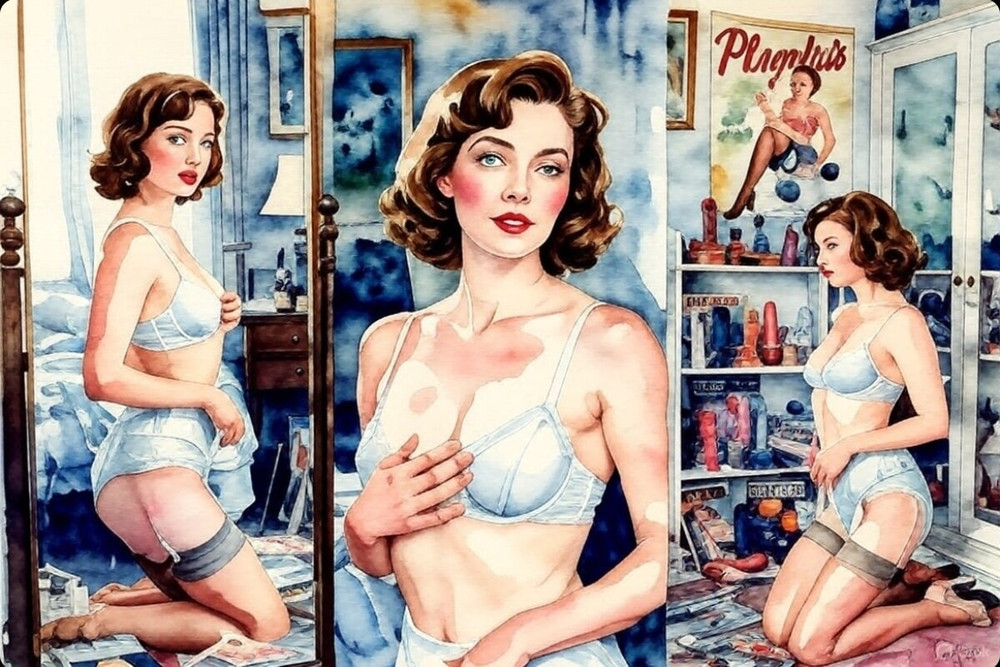 Pixwhores Experimental Enhanced: Watercolour fantasies #14