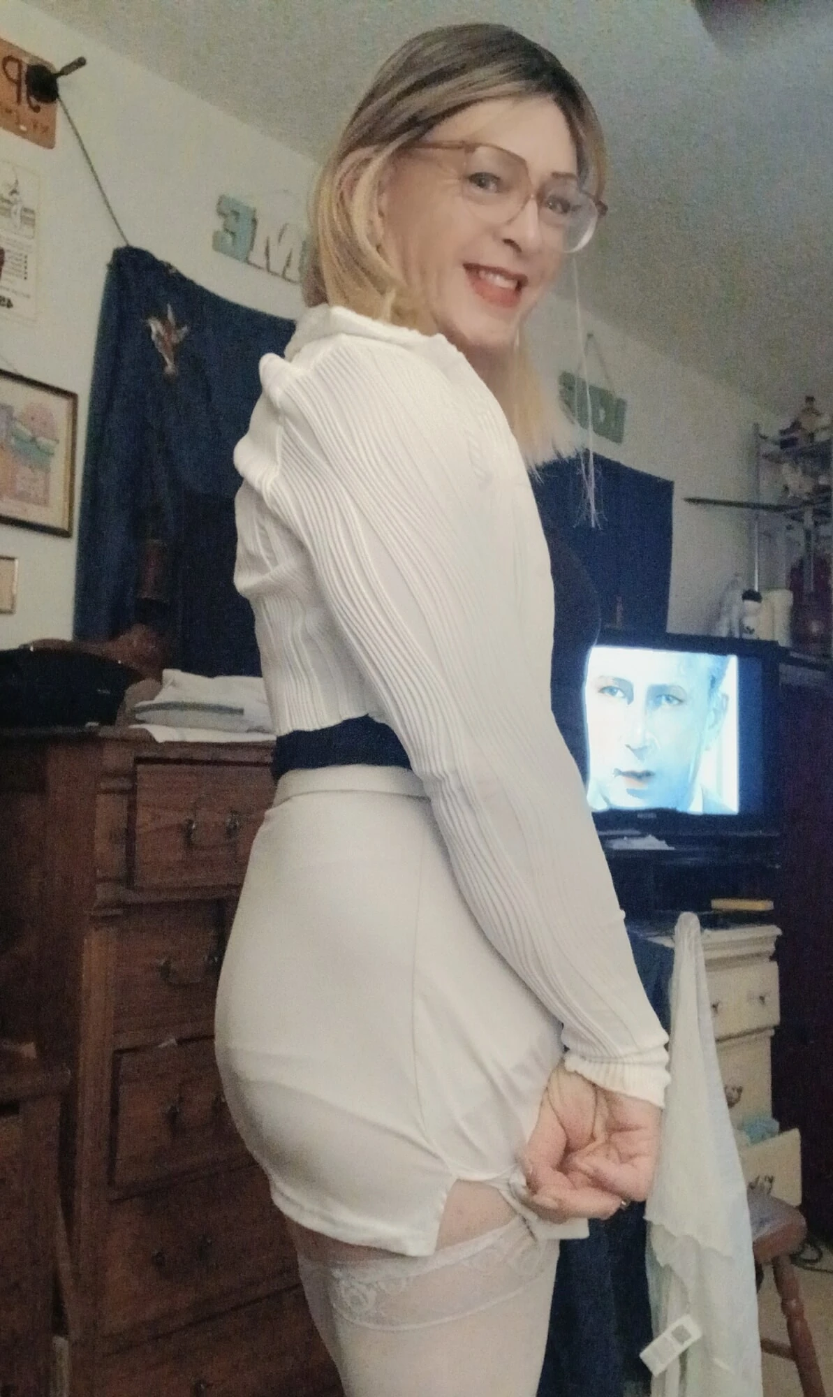 Lisa B. In a white skirt #10
