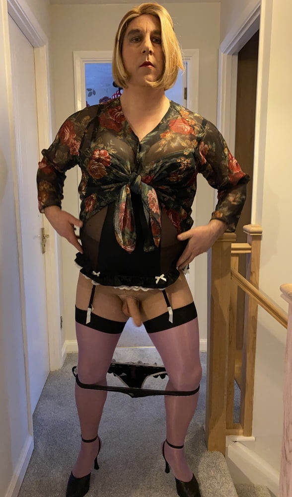 Purple stockings and lingerie #6