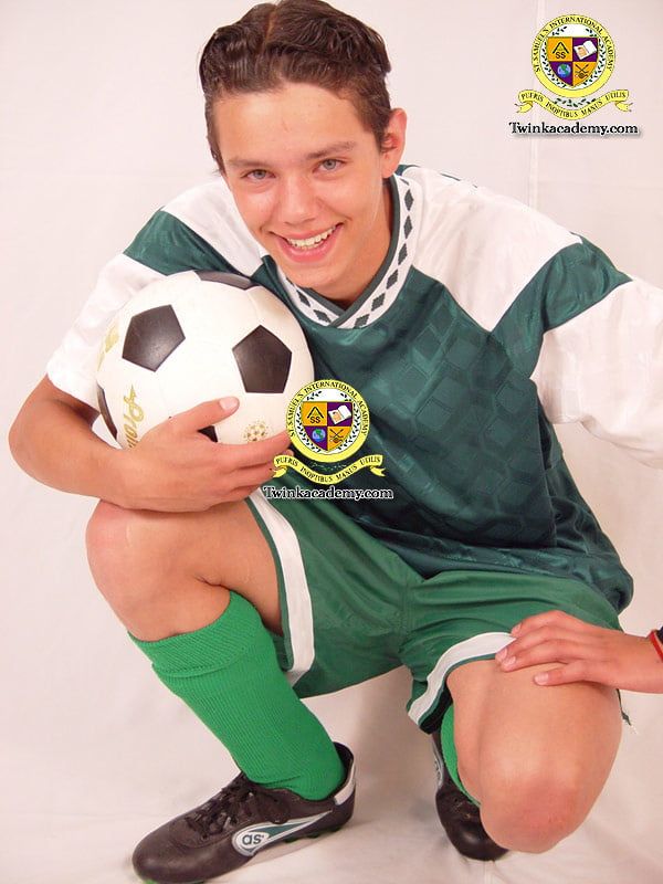 Latino twink Gabriel poses in his soccer kit #6