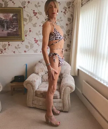     alessia travestita leopard print bikini         