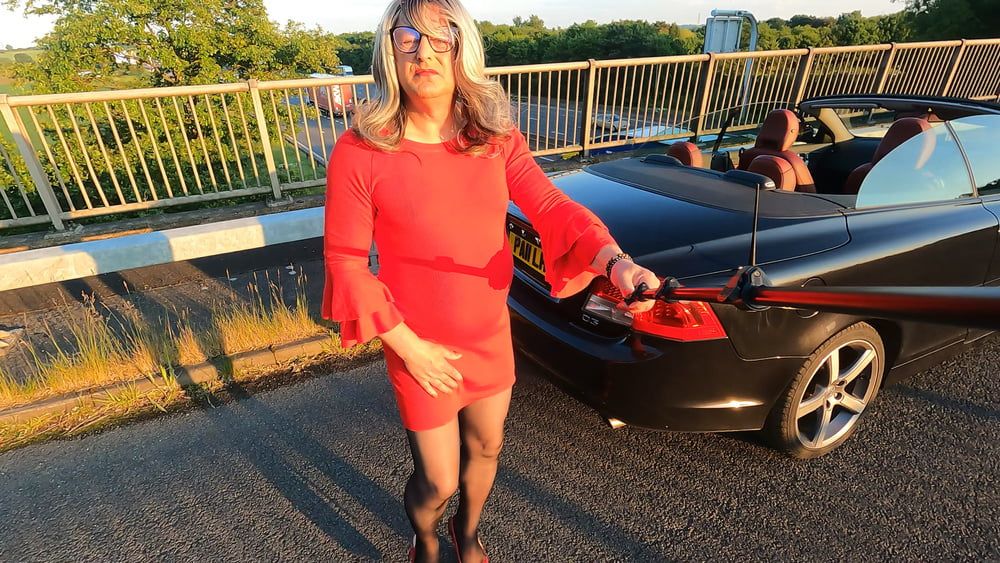Crossdresser Kellycd in red dress  #44