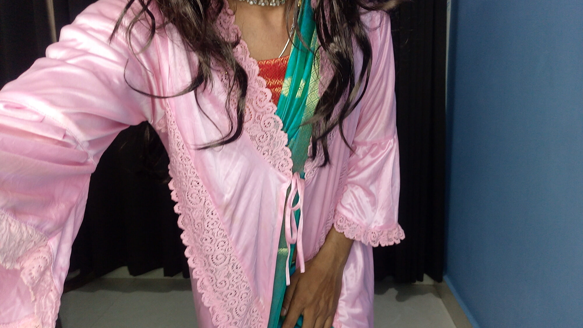 Indian stepmom sexy blou saree and peticot