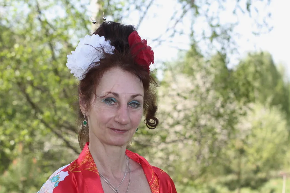 White Flowers Red Dress #3