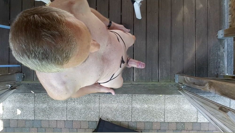 outdoor exhibitionist bondage jerking session #13