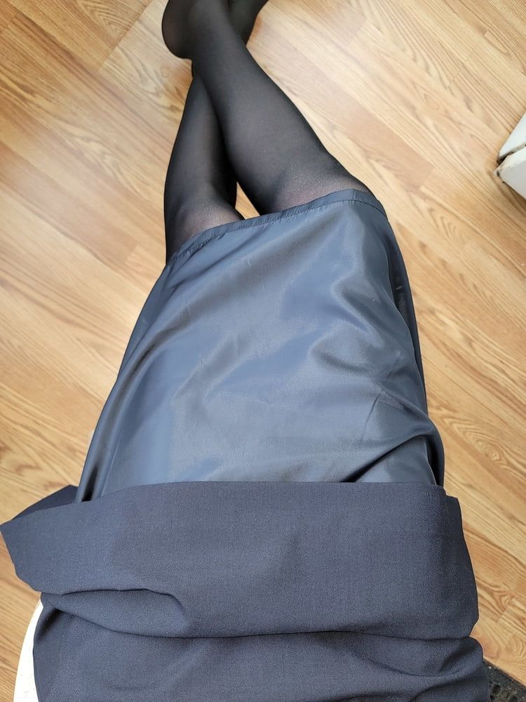 Flight Attendant Skirt with Sliky lining and Pantyhose  #27