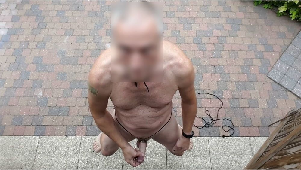 public outdoor exhibitionist bondage jerking show #55