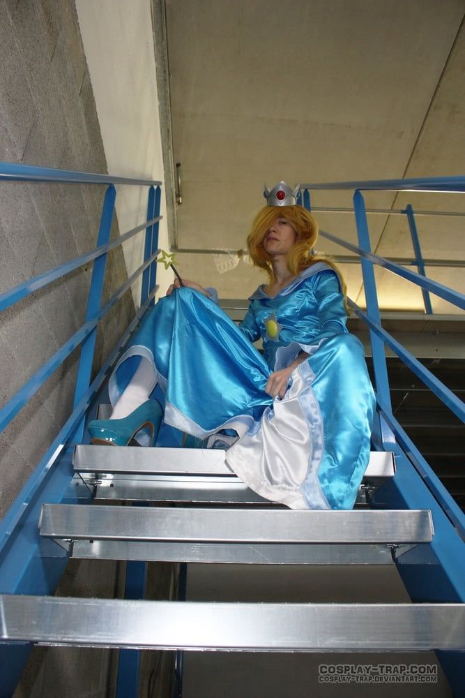 Crossdress cosplay Kinky Rosalina on the stairs #5
