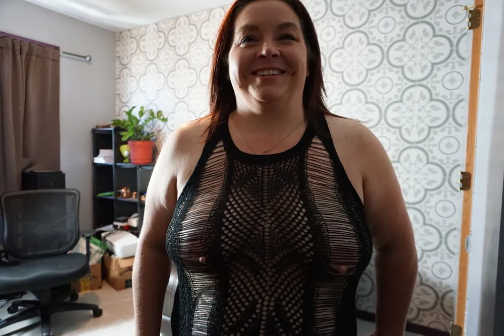 Sexy BBW Black Dress and Black Dildos #3