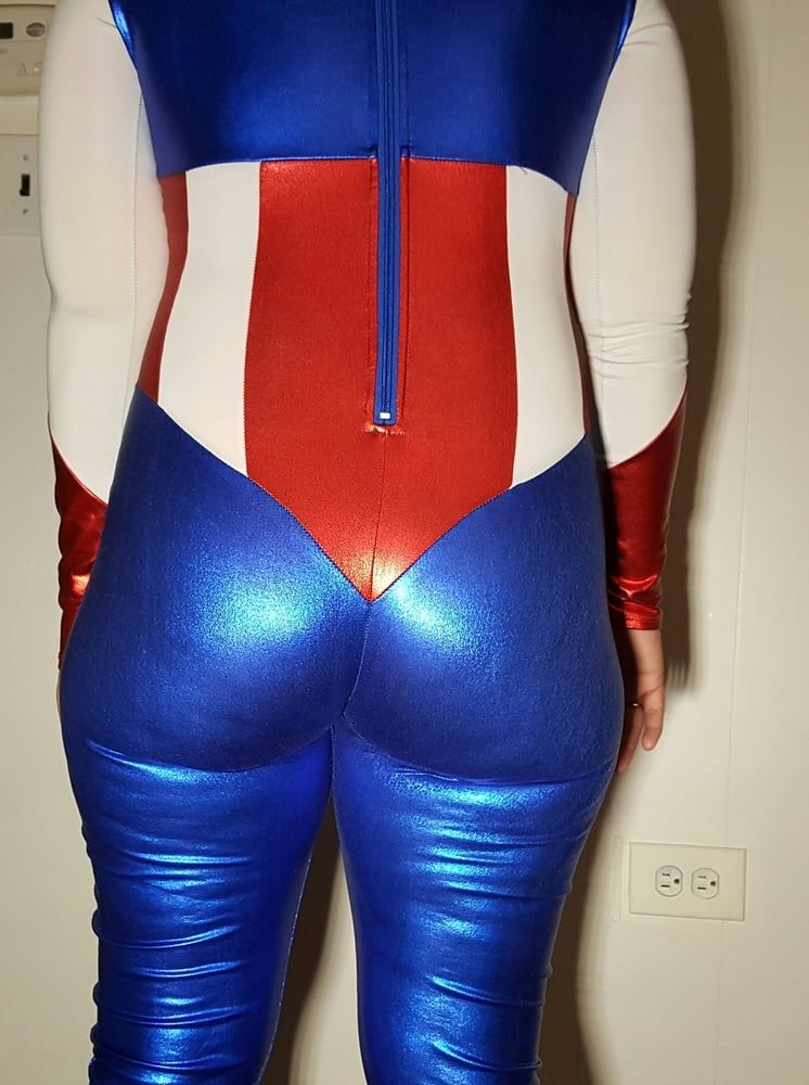 Lexi In A Shiny Spandex Superhero Costume #9
