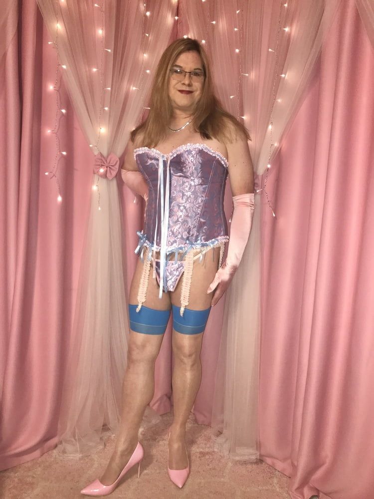 Joanie - Pink and Blue Corset #22