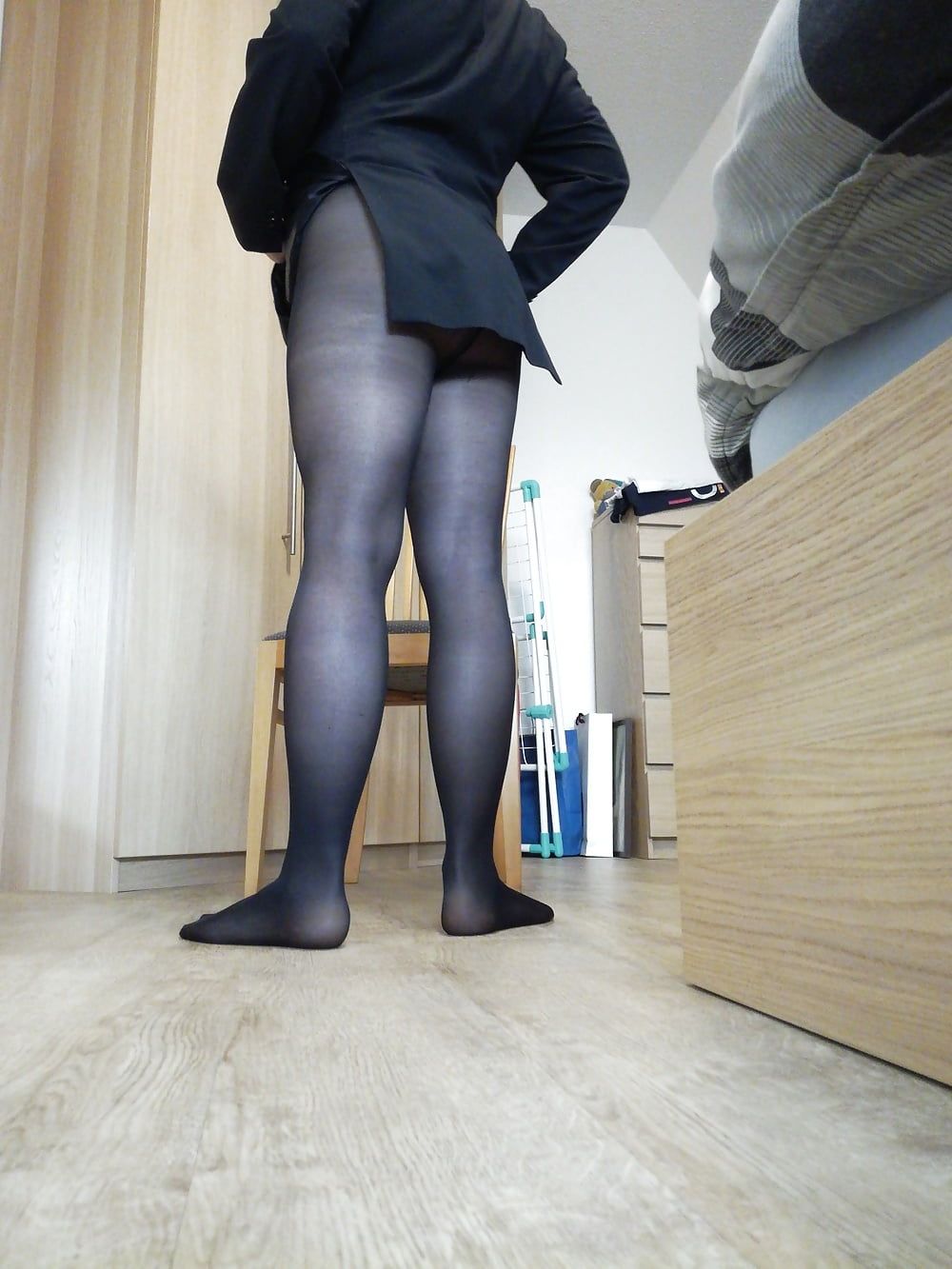 Wearing my black pantyhose again #36