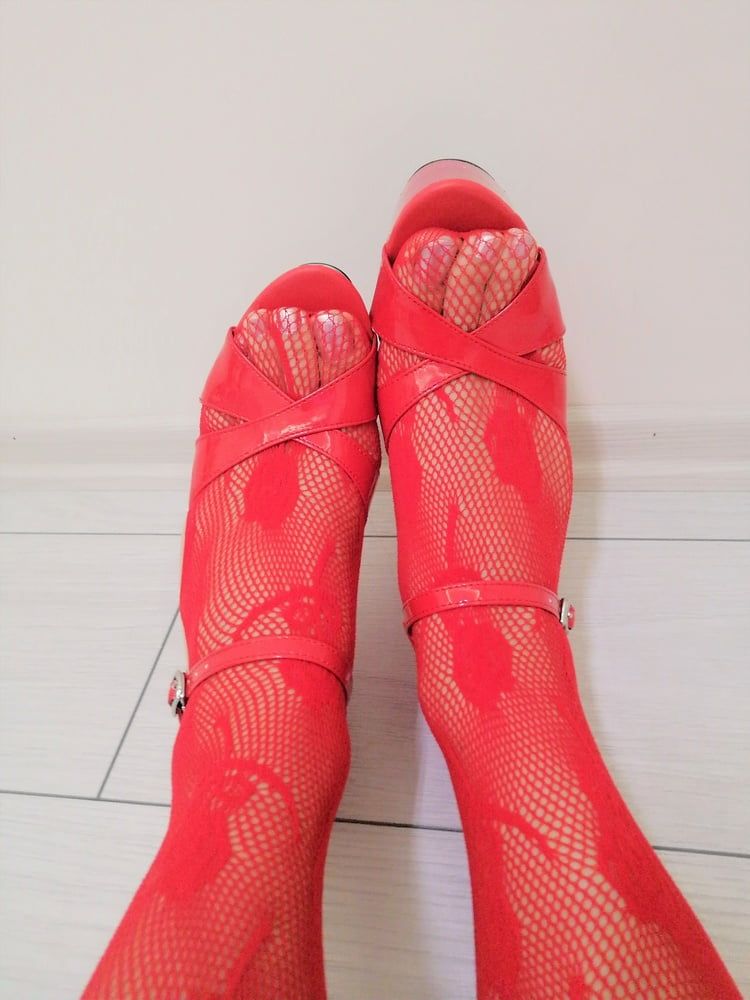 Red Fishnets & Platform Heels #39