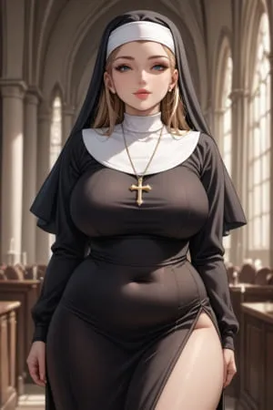 attractive busty nun         