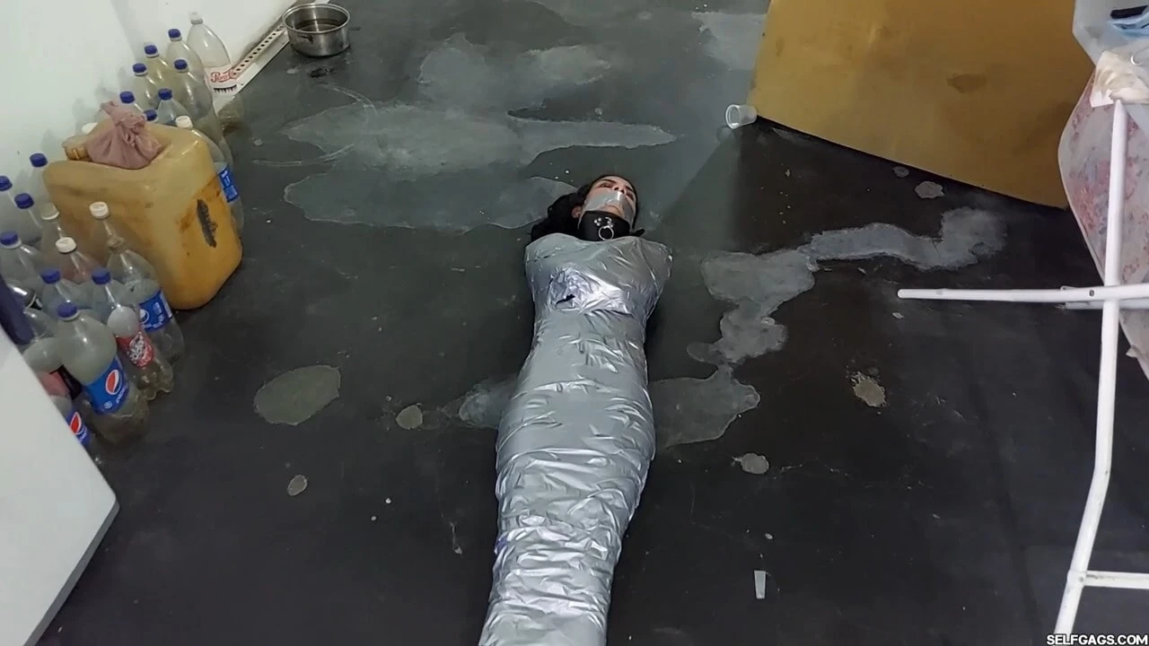 Panty Hooded Mummy Locked Up! - Selfgags #3