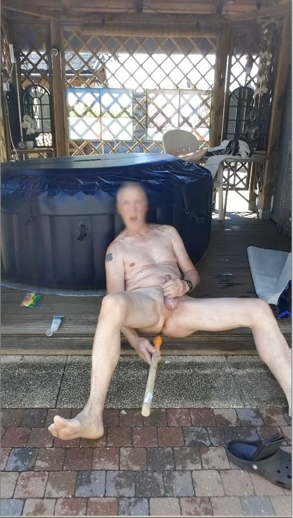 exhibitionist jerking outdoor with pole in my ass cumshot #10