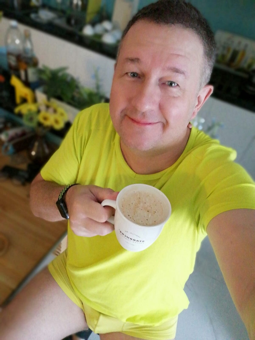 Cool chubby naked  daddy has coffee time #2
