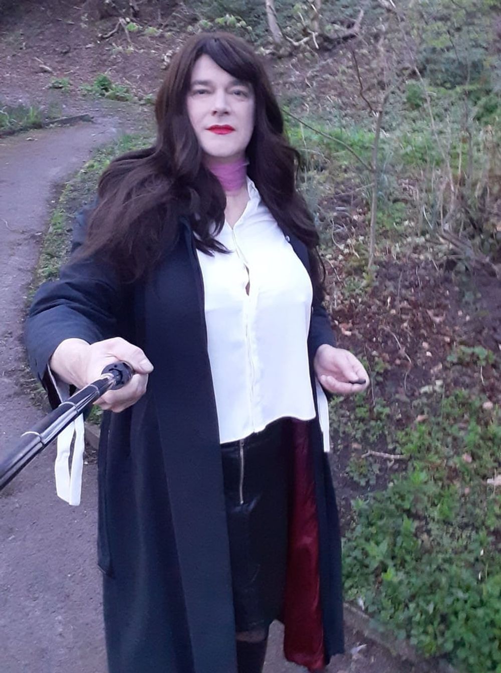 crossdresser outdoors