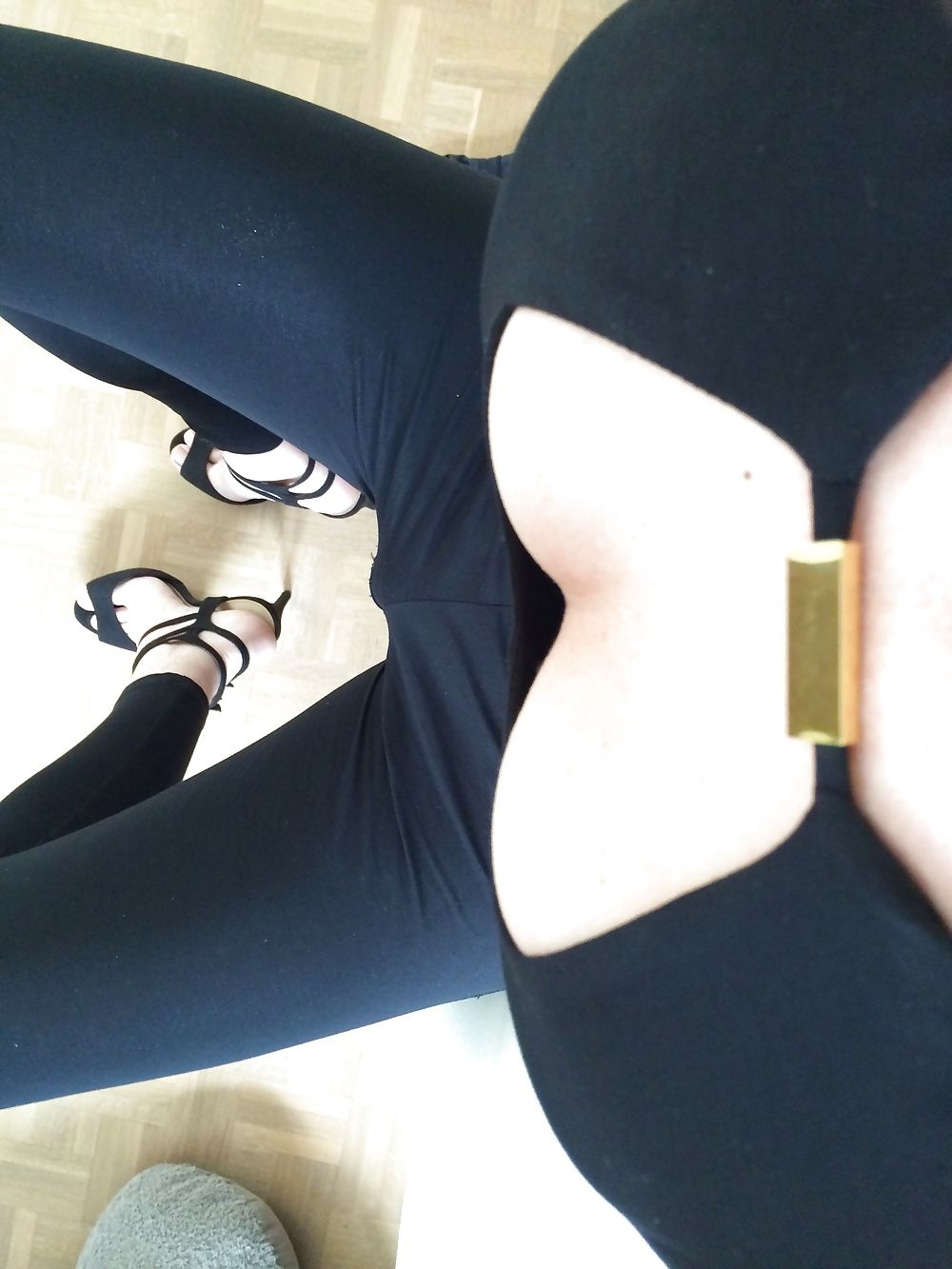 Black bodysuit &amp; high heels #2