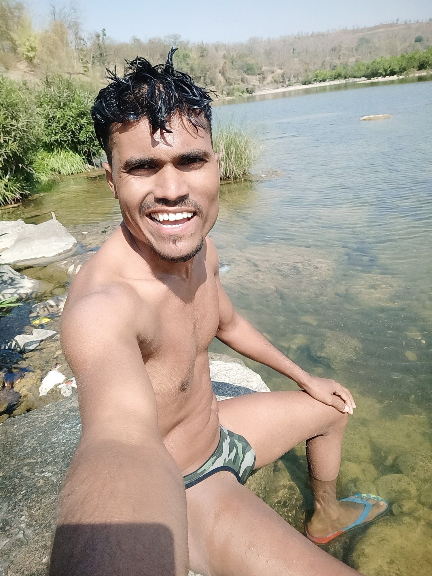 Sanju gamit on river advanture hot and sexy looking in man  #21