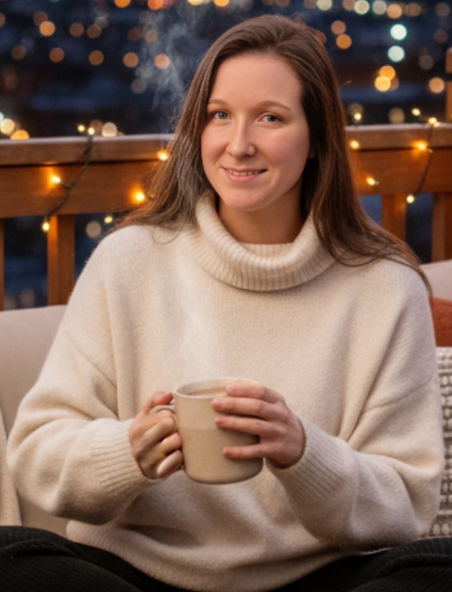 My 61F maid had me pose nude in white turtleneck sweaters