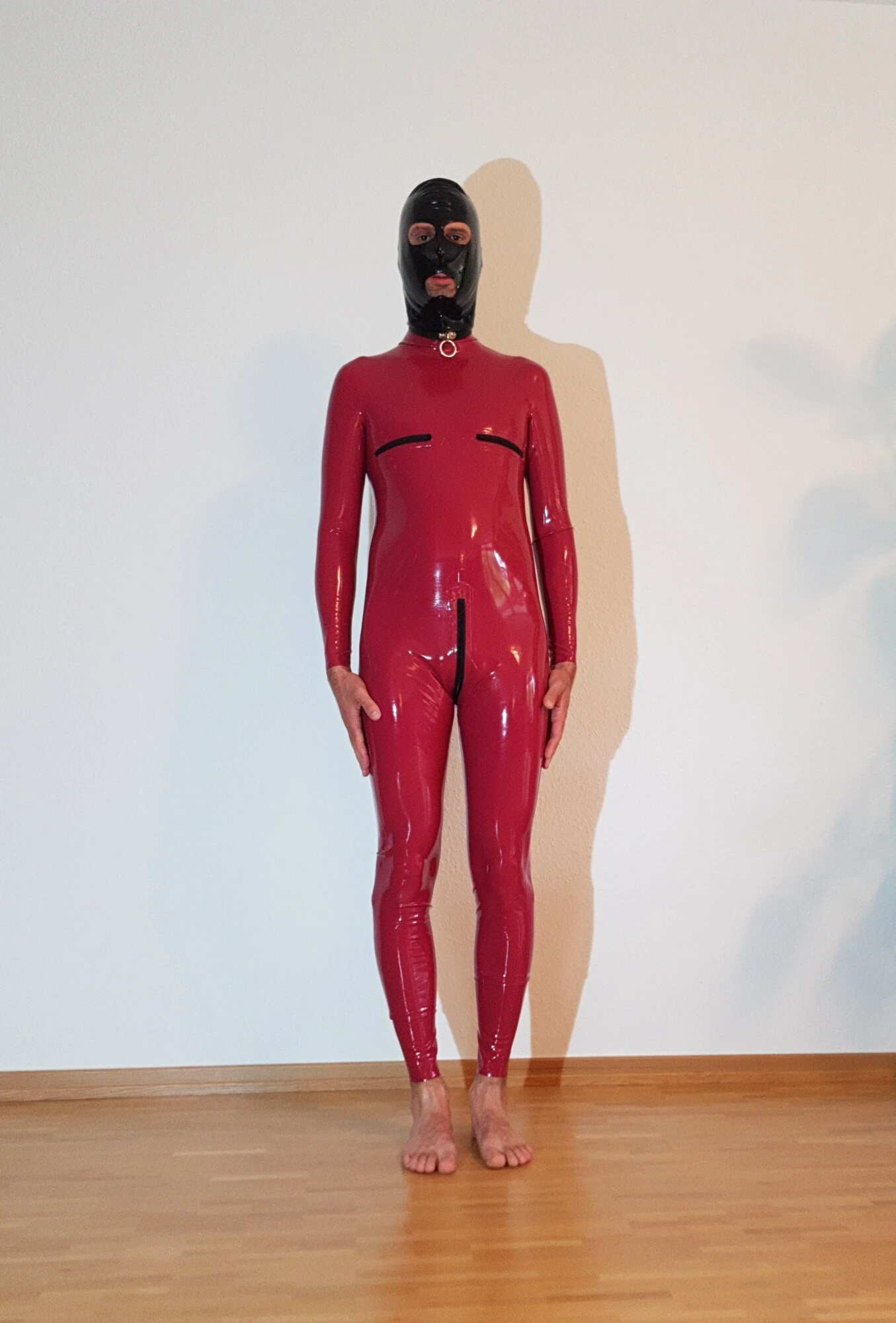 In latex catsuit