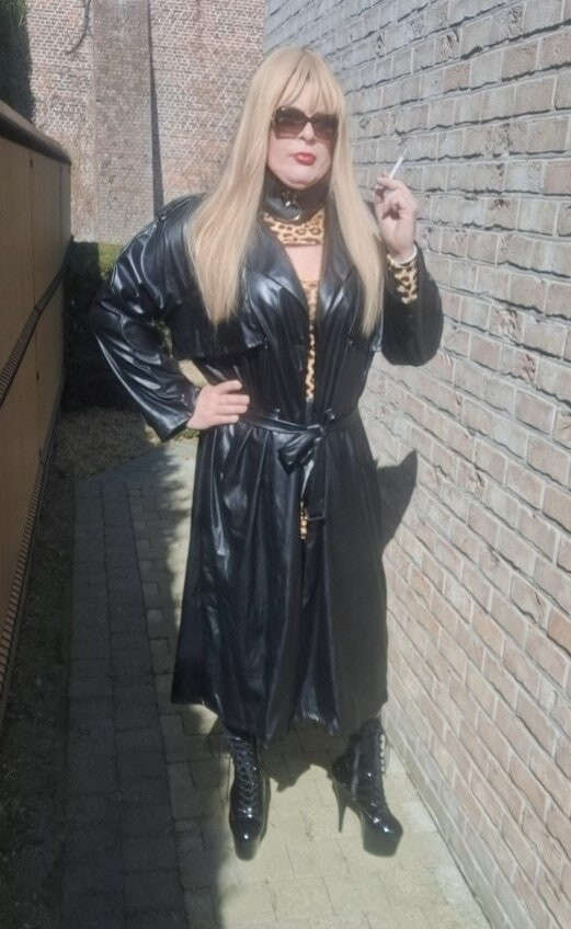 Smoking in black coat #9