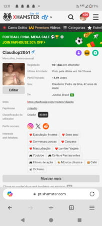 Estou contente com meu perfil crescendo 