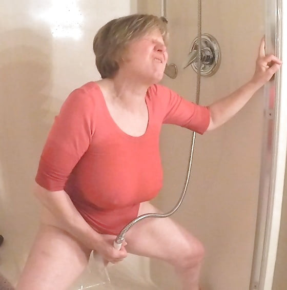 GILF masturbates in wet t-shirt #45