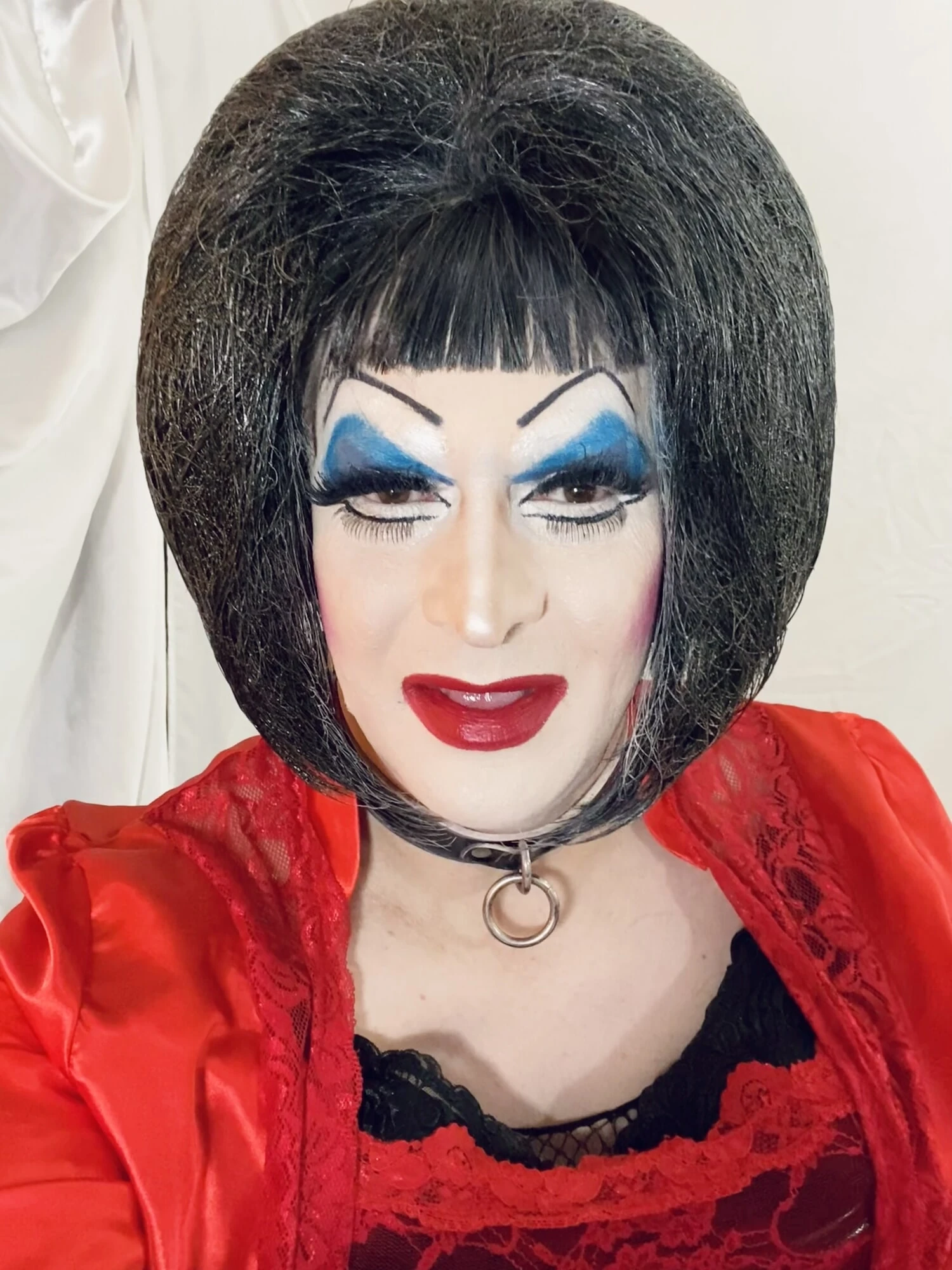 Heavy Makeup Slut hot in red in January #44