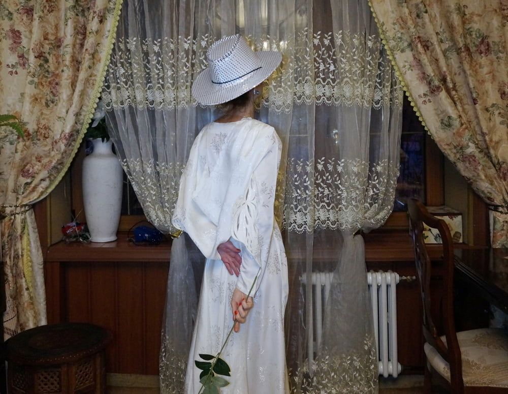 In Wedding Dress and White Hat #29