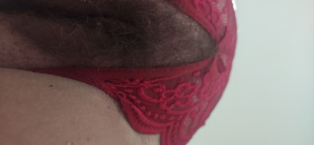 The hairy pussy of the beautiful Demona with new lingerie  #14