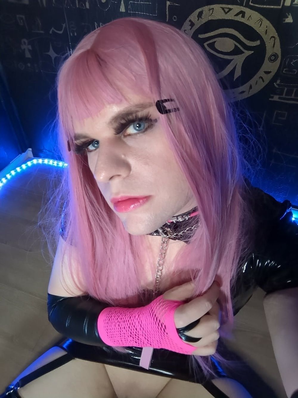 PINK LATEX SISSY SHEMALE TGIRL TRANNY #42