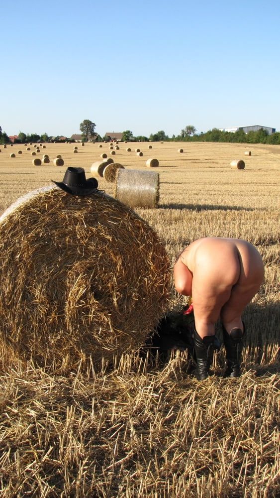 Anna naked on straw bales ... #38